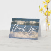 手書きカジュアルThank You Crashing海波 カード (黄色い花)