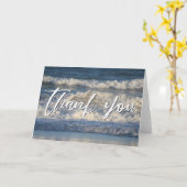 手書きカジュアルThank You Crashing海 カード (黄色い花)