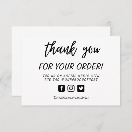 手書きカスタムのありがとうメディア挿入 (正面/裏面)