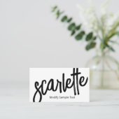 手書きカッコいいはっきりしたブラシスクリプト（白） 名刺 (スタンド正面)