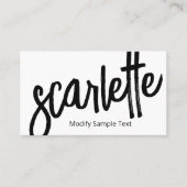 手書きカッコいいはっきりしたブラシスクリプト（白） 名刺 (正面)