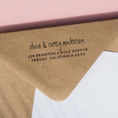 手書きカップルの名前とシンプル差出人住所 セルフインキングスタンプ