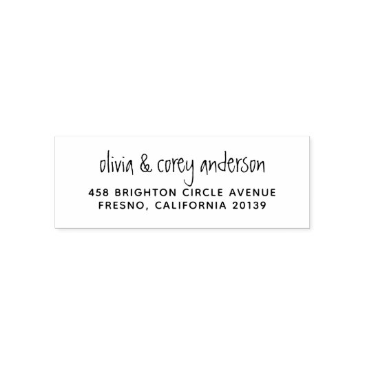 手書きカップルの名前とシンプル差出人住所 セルフインキングスタンプ (デザイン)