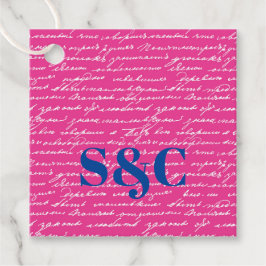 手書きカップルイニシャルカップル名門私立校風のおもしろい フェイバータグ