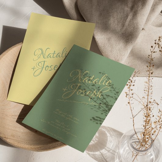 手書きカラフルお洒落レトロ結婚の 招待状