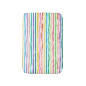 手書きカラフルストライプパターン バスマット (正面縦)