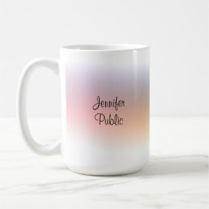 手書きカラフルスモダンクリプトテンプレート コーヒーマグカップ