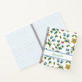 手書きカラフルフローラとハートパターン ノートブック (内部)