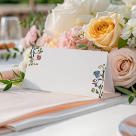 手書きカラフルフローラブライダルシャワー プレイスカード