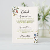 手書きカラフルフローラ結婚の詳細 エンクロージャーカード (スタンド正面)