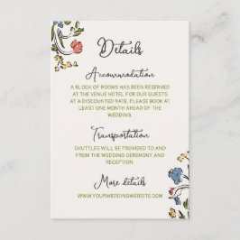 手書きカラフルフローラ結婚の詳細 エンクロージャーカード