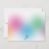 手書きカラフルモノグラムレインボーテンプレート ノートカード (裏面)