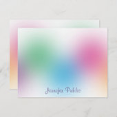 手書きカラフルモノグラムレインボーテンプレート ノートカード (正面/裏面)