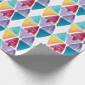 手書きカラフル三角形パターン ラッピングペーパー (角)