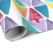 手書きカラフル三角形パターン ラッピングペーパー (ロールコーナー)