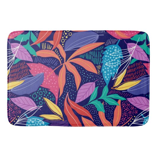 手書きカラフル抽象芸術離れパターン バスマット (正面)