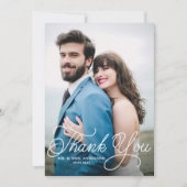 手書きカリグラフィー写真 ウェディング サンクス サンキューカード (正面)