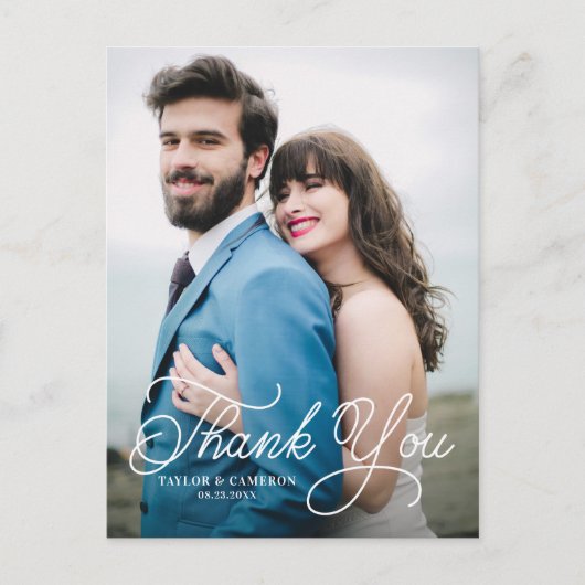 手書きカリグラフィー結婚式感謝II ポストカード (正面)