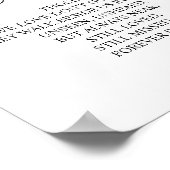 手書きカリグラフィー結婚式追悼テーブルサイン ポスター (角)