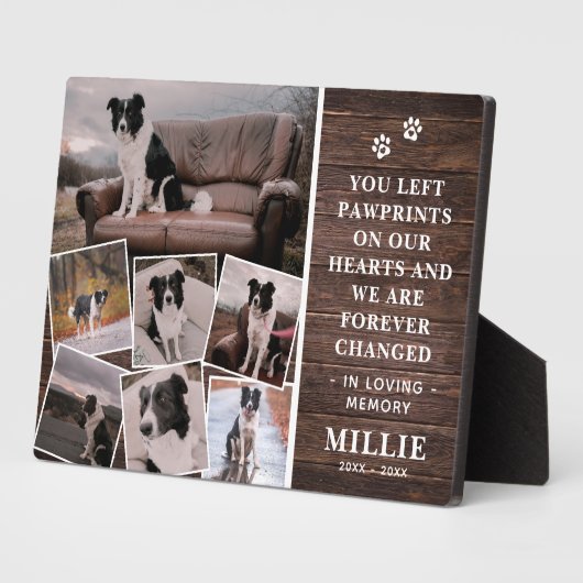 手書きカリグラフィー ペットメモリアル フォトコラージュ プレート フォトプラーク (側面)