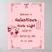 手書きガレンティーネガールズナイトウェルカムサイン ポスター (正面)