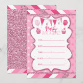 手書きガール2用のパーティー招待状 招待状 (正面/裏面)