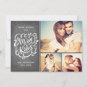 手書きキスメリータイポグラフィクリスマスフォト シーズンカード (正面)