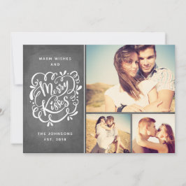 手書きキスメリータイポグラフィクリスマスフォト シーズンカード