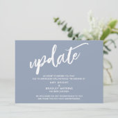 手書きキャンセルウェディングアップデートダスティーブルー 招待状 (スタンド正面)