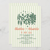 手書きキャンプ自然スクライブ結婚ル 招待状 (正面/裏面)