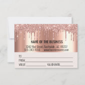 手書きギフト券グリッターバラ金ゴールド (裏面)