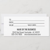 手書きギフト券コーヒー事業 招待状 (裏面)