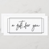 手書きギフト証明書ボックスモダンスクリプト (正面/裏面)