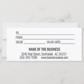 手書きギフト証明書ボックス 現代のスクリプト (裏面)