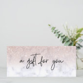 手書きギフト証明書大理石バラ金ゴールド (スタンド正面)