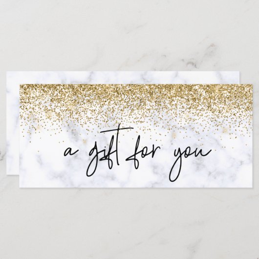 手書きギフト証明書大理石金ゴールド (正面/裏面)