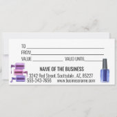 手書きギフト証明書水の色ネイルサロン 招待状 (裏面)