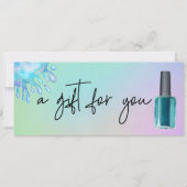 手書きギフト証明書水の色ネイルサロン 招待状 (正面)