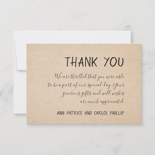 手書きクラシカルサンキューカード- KRAFT紙 サンキューカード (正面)