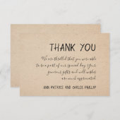 手書きクラシカルサンキューカード- KRAFT紙 サンキューカード (正面/裏面)