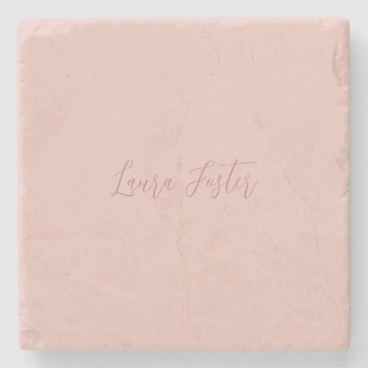 手書きクラシカル名エレガントバラ金ゴールド ストーンコースター (正面)