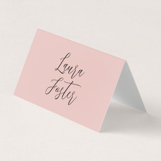 手書きクラシカル名エレガントバラ金ゴールド 名刺 (正面)