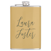 手書きクラシカル名エレガント金ゴールドの色 フラスク (正面)