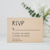 手書きクラシカルRSVPカード – KRAFT紙 出欠カード (スタンド正面)