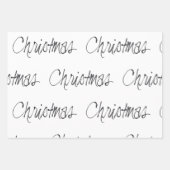 手書きクリスマスインブラックラッピング紙シート ラッピングペーパーシート (正面)