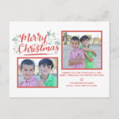 手書きクリスマスウィンターリーフ葉書 シーズンポストカード (正面)