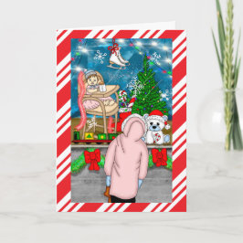 手書きクリスマスウィンドウホリデーカード カード