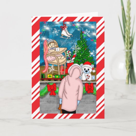 手書きクリスマスウィンドウホリデーカード カード (正面)