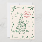 手書きクリスマスカードの写真ホリデーカード シーズンカード (正面)