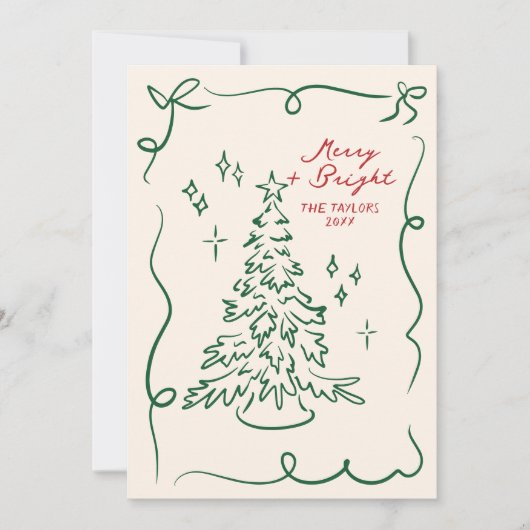 手書きクリスマスカードの写真ホリデーカード シーズンカード (正面)